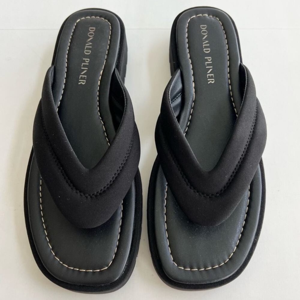 Donald Pliner Barbera Sandals Crepe Elastic Black size 8,5